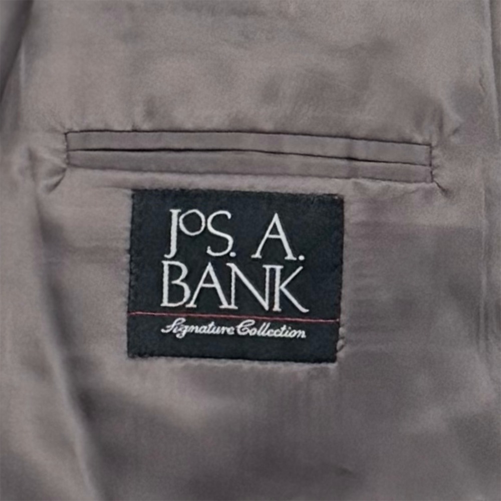 Jos A Bank Blazer Window Pane 46R Wool Purple Lining Professional Classic Preppy - Picture 4 of 11
